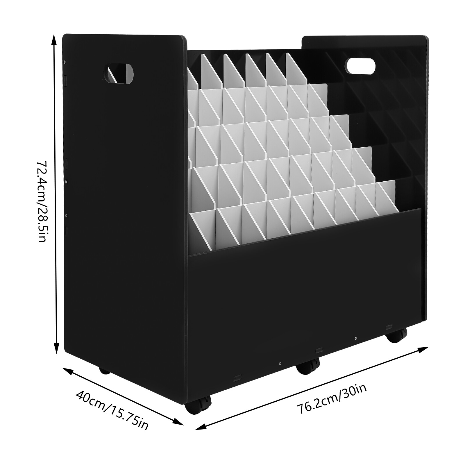 50-slot Blueprint Organizer Roll File Storage Holder Movable Roll File Cart