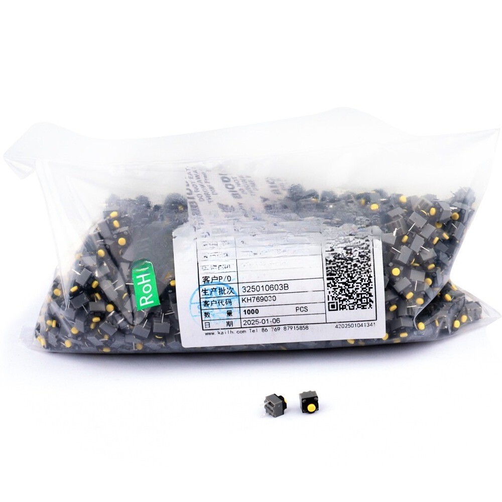 Kailh Silent 6*6*7.3 Yellow Dot Square Tactile Mute Mouse Micro Switch 20M Click