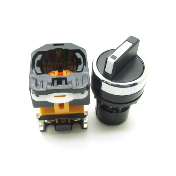Round 22mm Rotary Selector Switch 2 Positions NC + NO Latching Self-Locking 10A