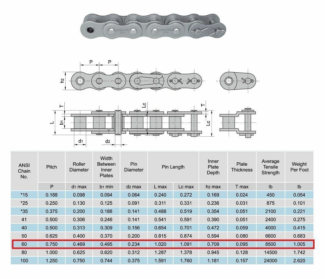4-PIECES 60 Connecting Link, Roller Chain Master Link ANSI Standard 60NP