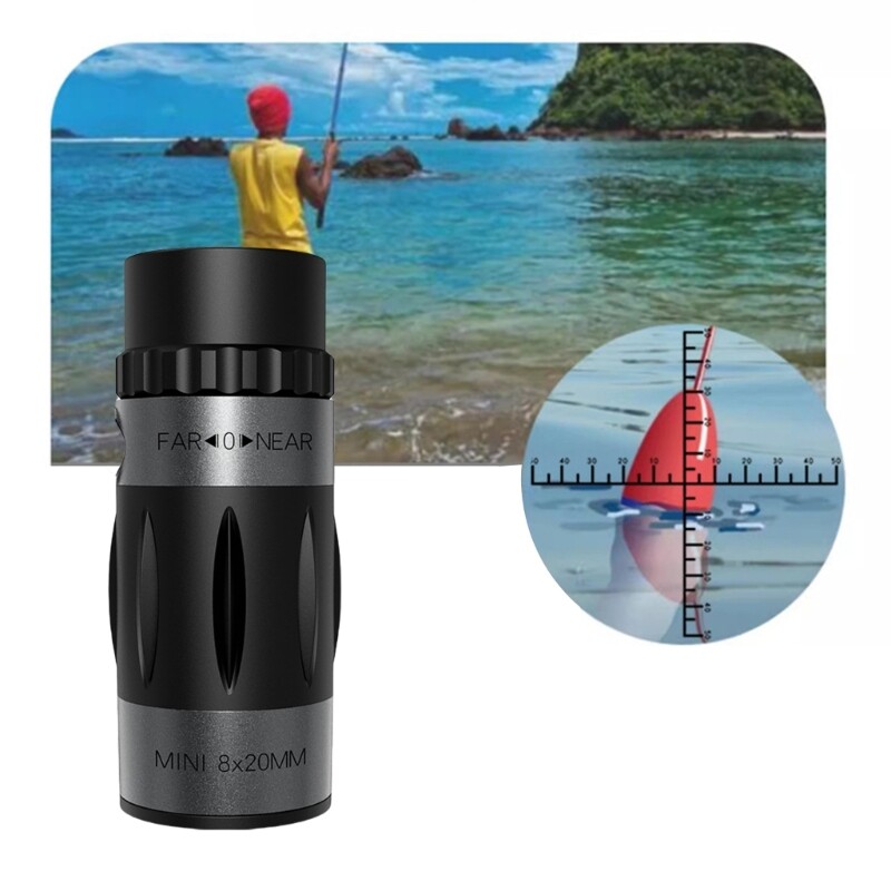 Pocket 8x20 Monocular for Long Distances Viewing Optical Glass