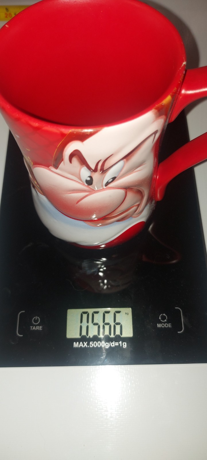 Disney Store Grumpy Mug Snow White Seven Dwarfs Red Character Mug