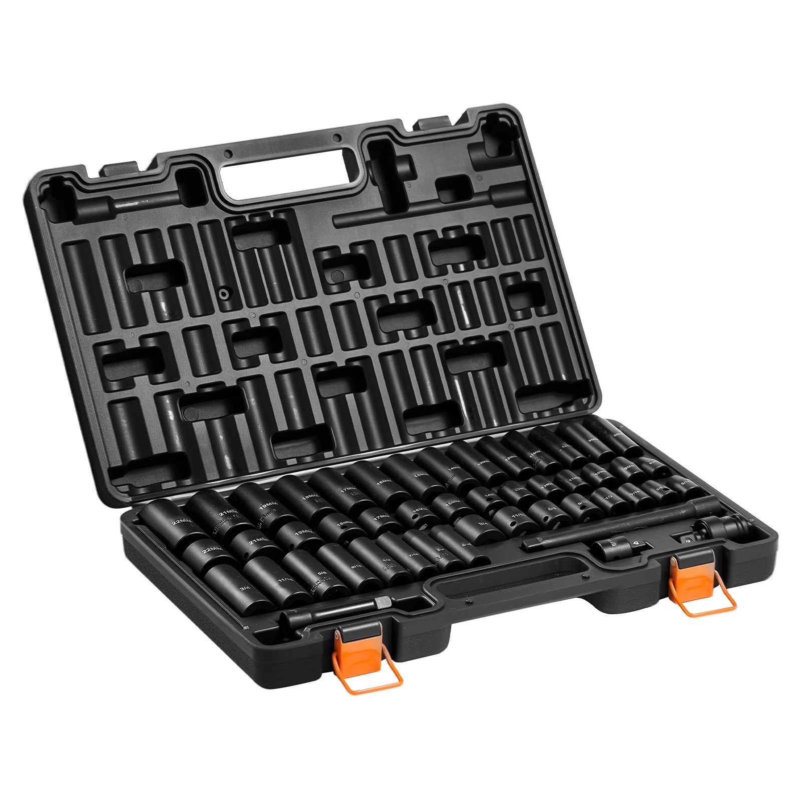 Impact Socket Set, 3/8" Drive, 48-Piece Socket Set, 6-Point Sockets