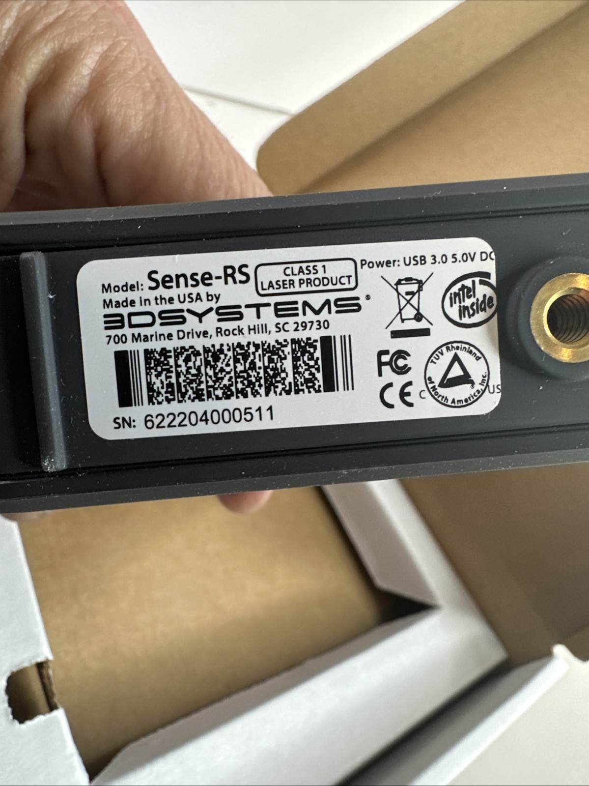 3D Systems Sense-RS Handheld 3D Scanner (2nd Gen) Intel Sense USB 3.0 Full Color