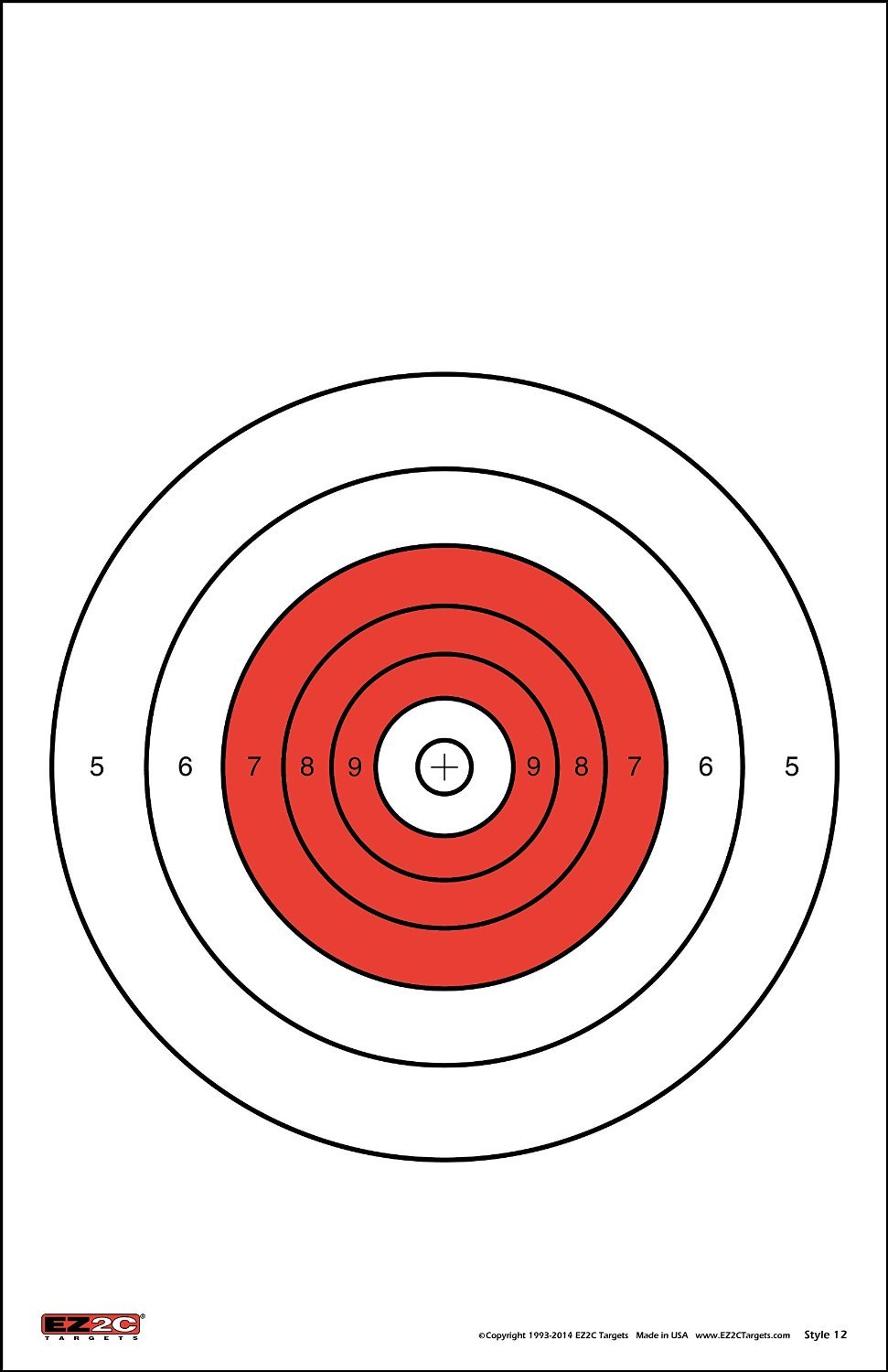 500 EZ2C Targets B-16 [B16] 25 Yard Slow Fire Pistol Targets (500 pack)