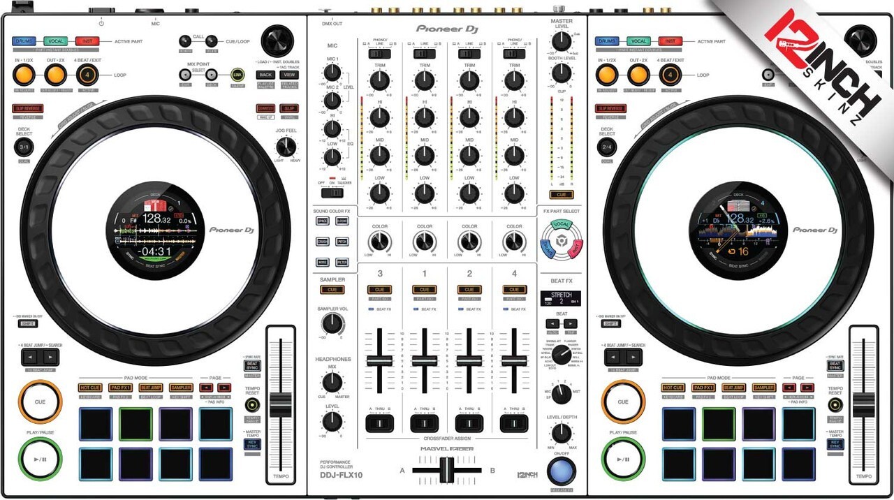 Pioneer DDJ-FLX10 Skin White Grey