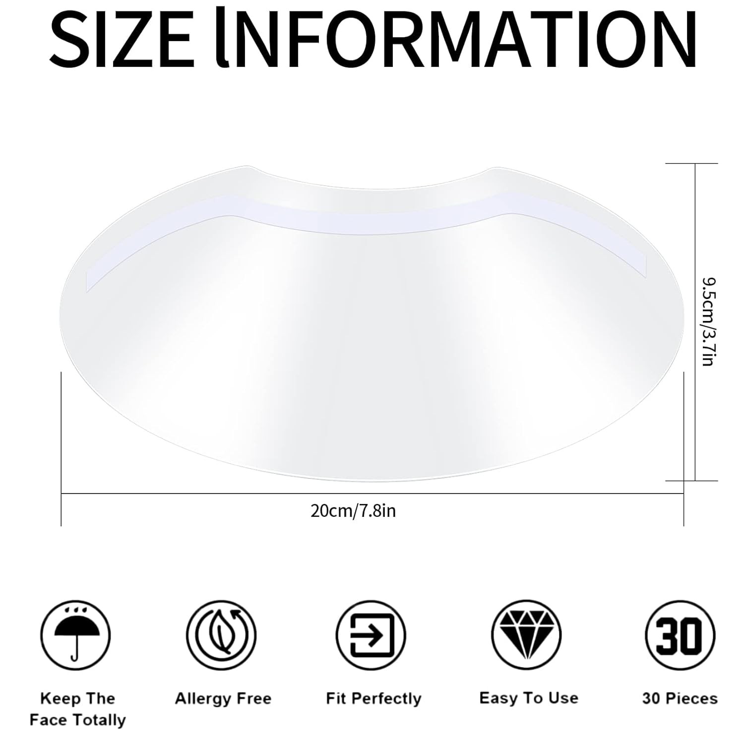50 Pcs Shower Face Eye Shields, Eyebrow Shield Visors, Eyelash...