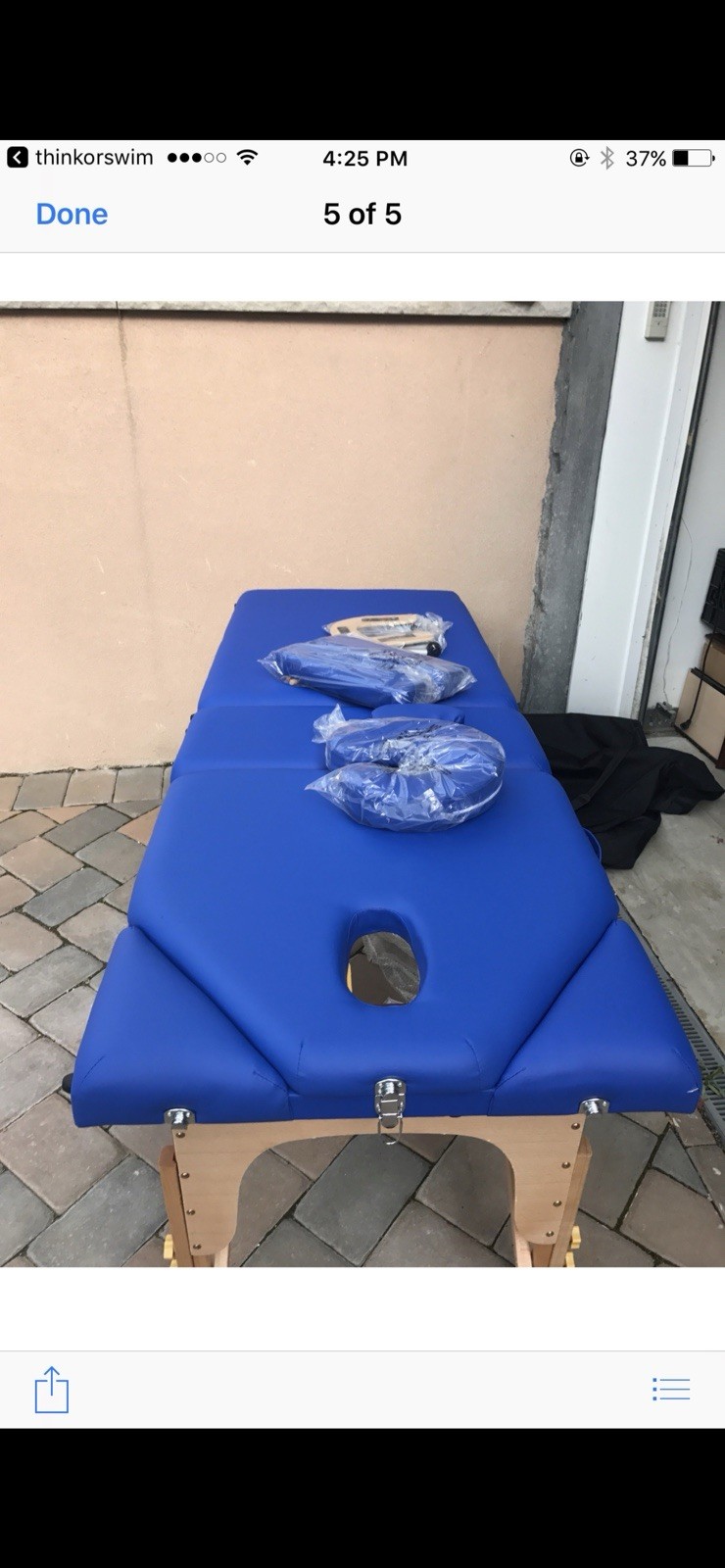 Saloniture Portable Massage Table with Backrest - Blue
