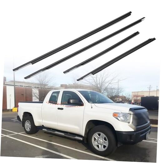 Weatherstrip Window Molding Trim Compatible with 2007-2020 Tundra Double Cab