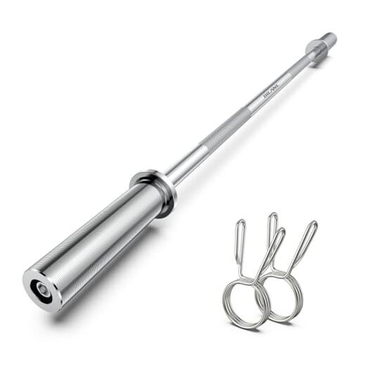 Olympic Barbell Bar 55", 2In-Weight Lifting Bar Standard Straight Silver