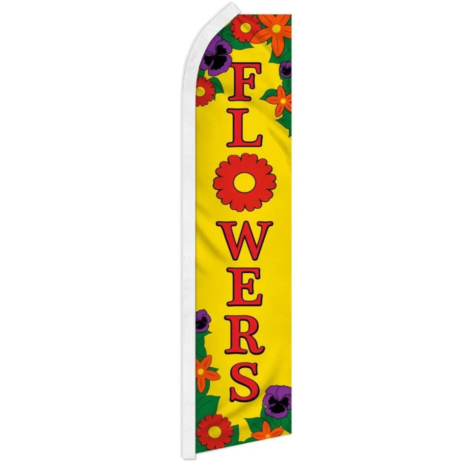 Flowers Swooper Flutter Feather Advertising Flower Shop Florist Banner Flag