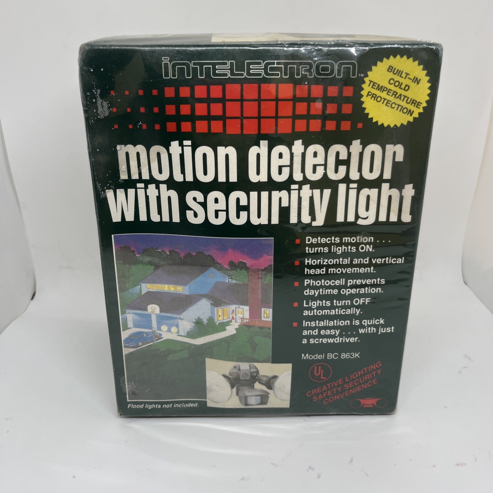 New Sealed Intelectron Motion Detector With Security Light BC 863K Vintage 1988