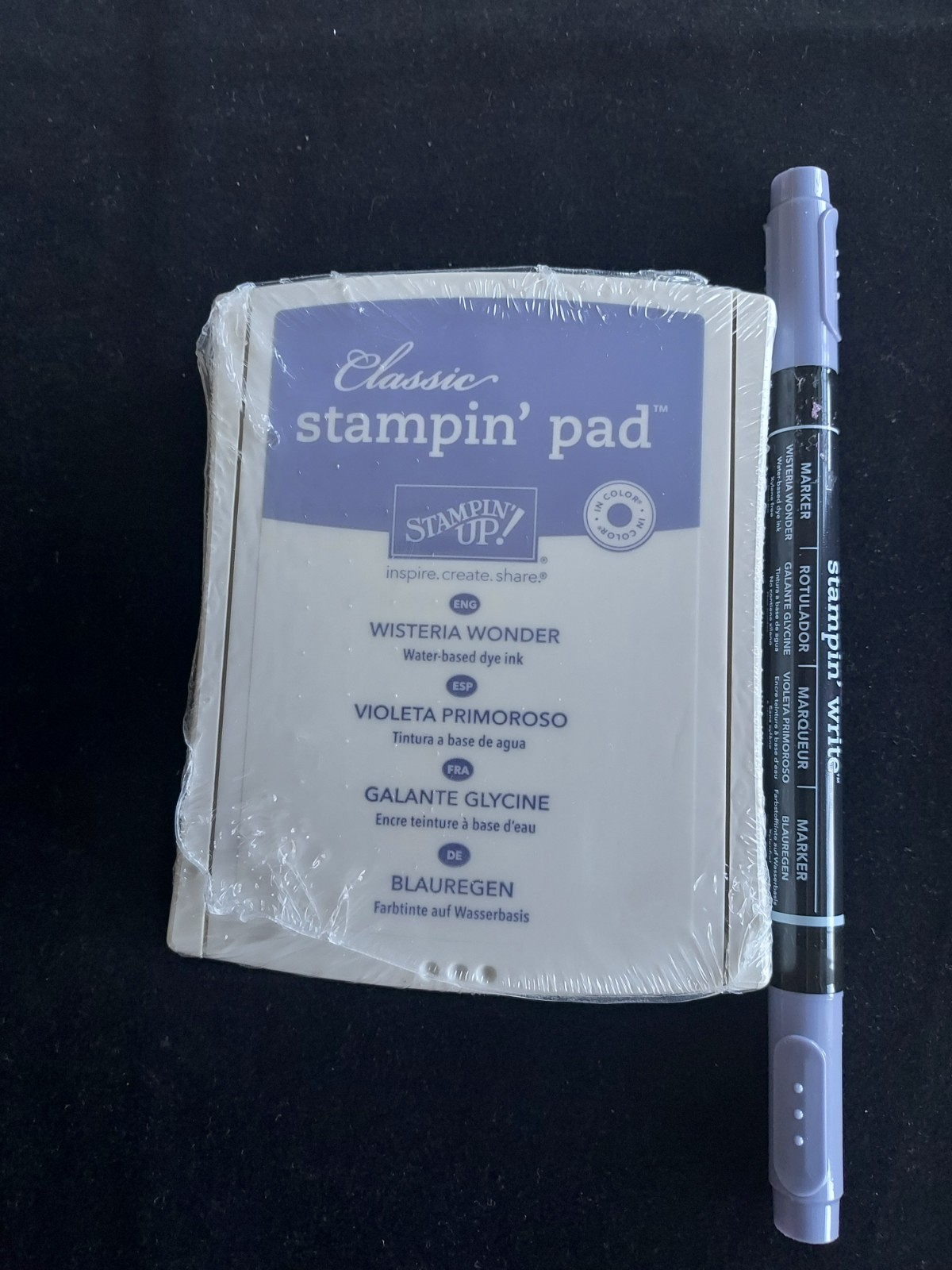 Stampin' Up! Classic Waterbased WISTERIA WONDER Ink  Pad & Writer- New/Retired