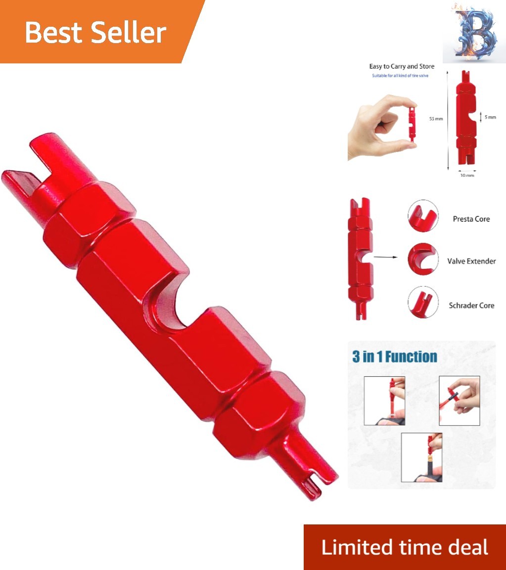 Essential Non-Corrosive Valve Core Tool for Bicycles & Vehicles - 5x1x0.35 in
