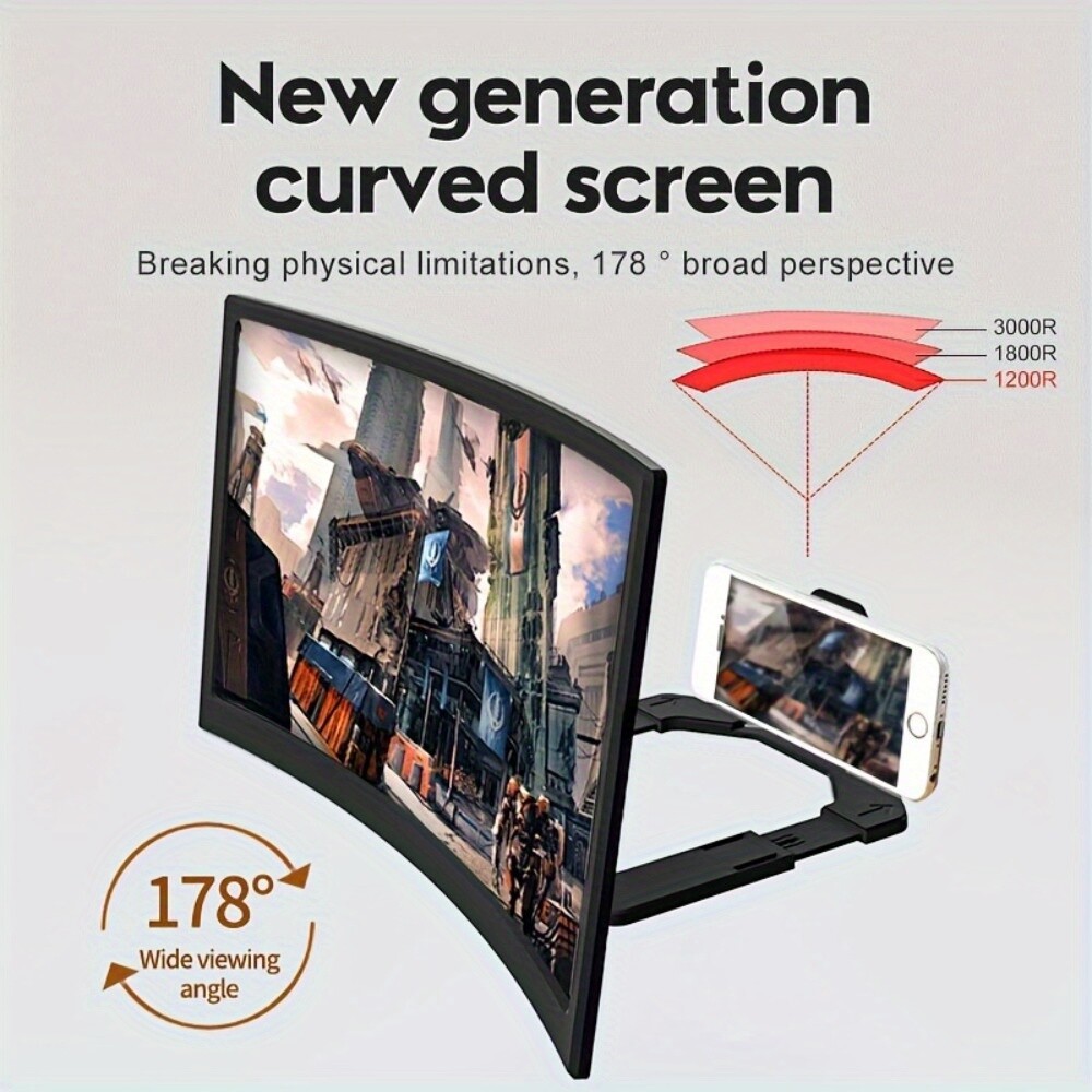 14" Smartphone Screen Magnifier 3D Video Mobile Phone Amplifier Stand Bracket US