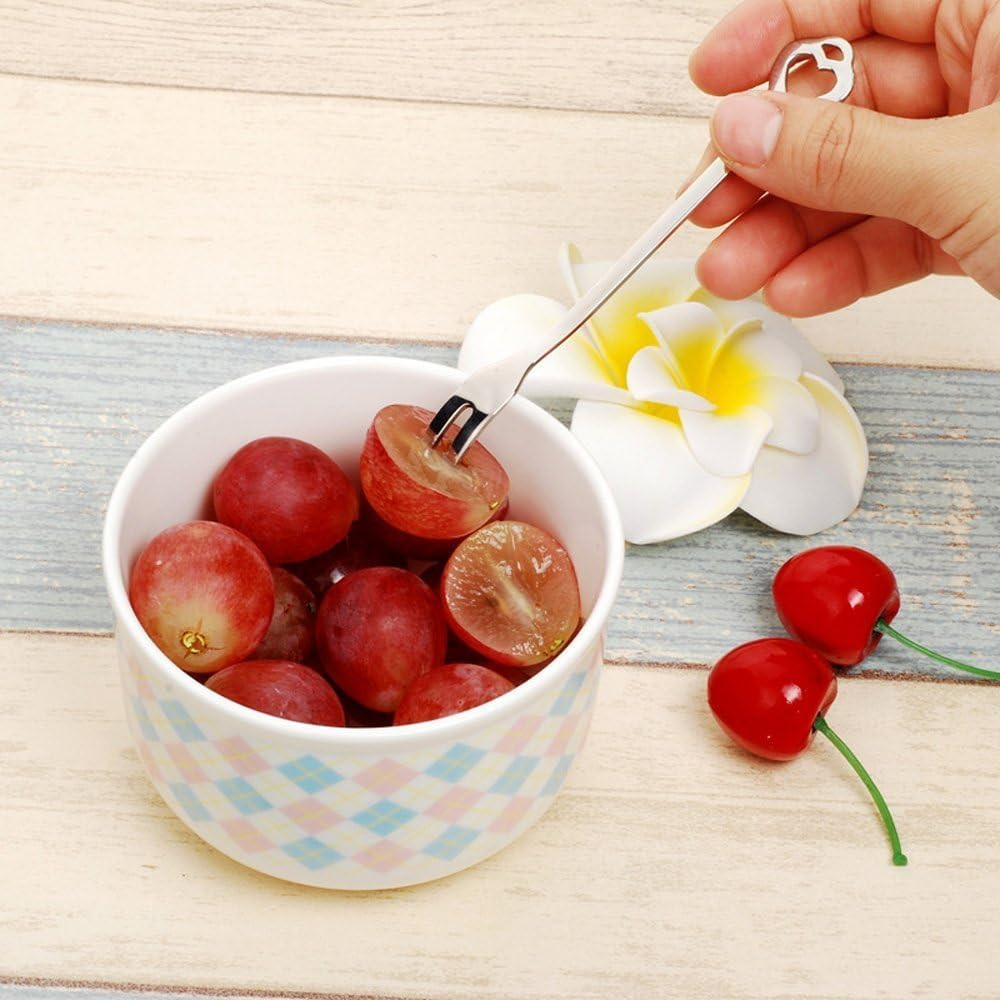 6 Pack Fruit Stainless Steel Pickle Forks, 4.84 Inch Small Cocktail Forks for...
