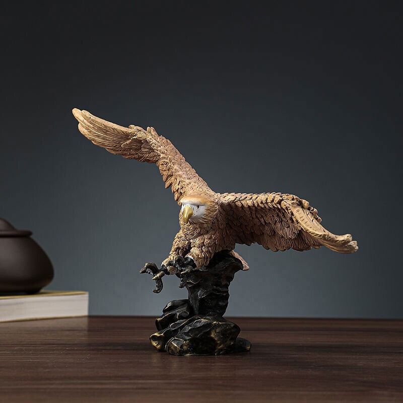 Bronze Eagle Statue Bronze Wild Animal Sculpture Eagle Figurine for Home Decor