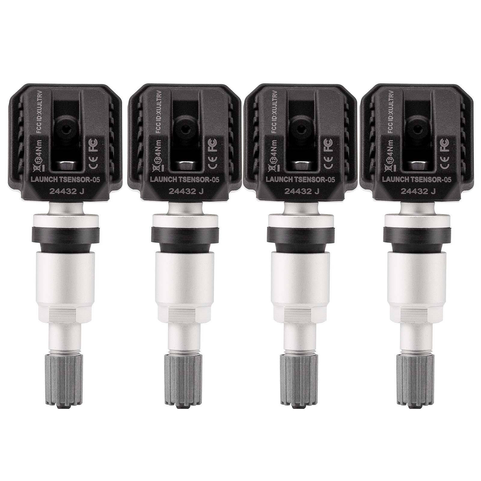 4 Pack LAUNCH TSENSOR-05 RF Universal Programmable TPMS 315MHz&433MHz Metal Stem