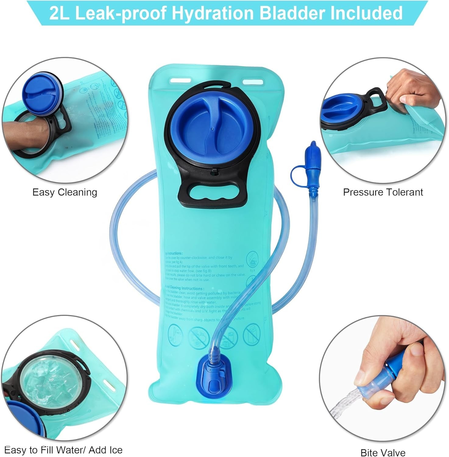 Hydration Backpack - Lightweight Water Backpack with 2L Water Bladder Bag, Ru...