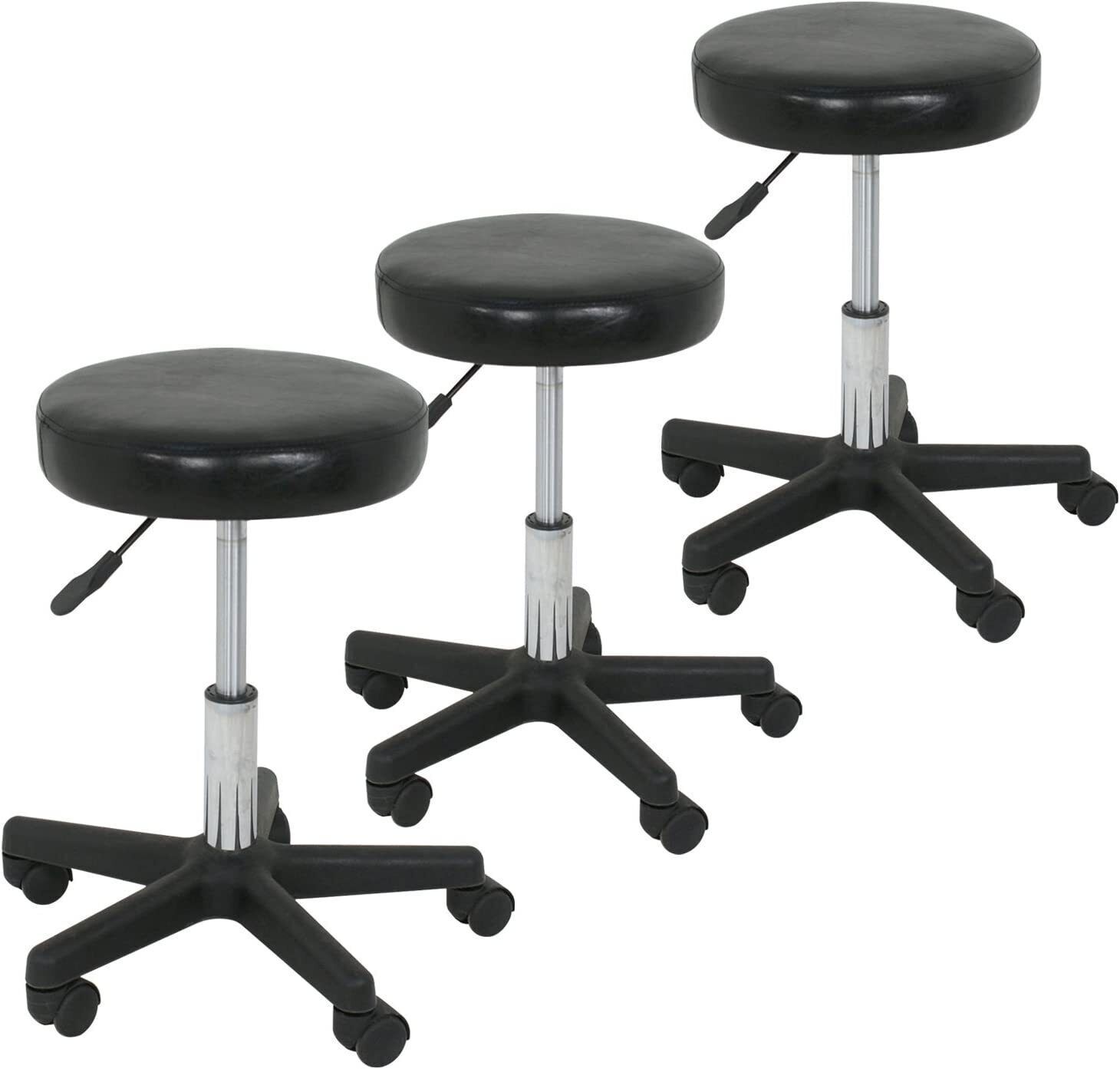 3X Adjustable Hydraulic Rolling Salon Stool Tattoo Massage Facial Spa Chair