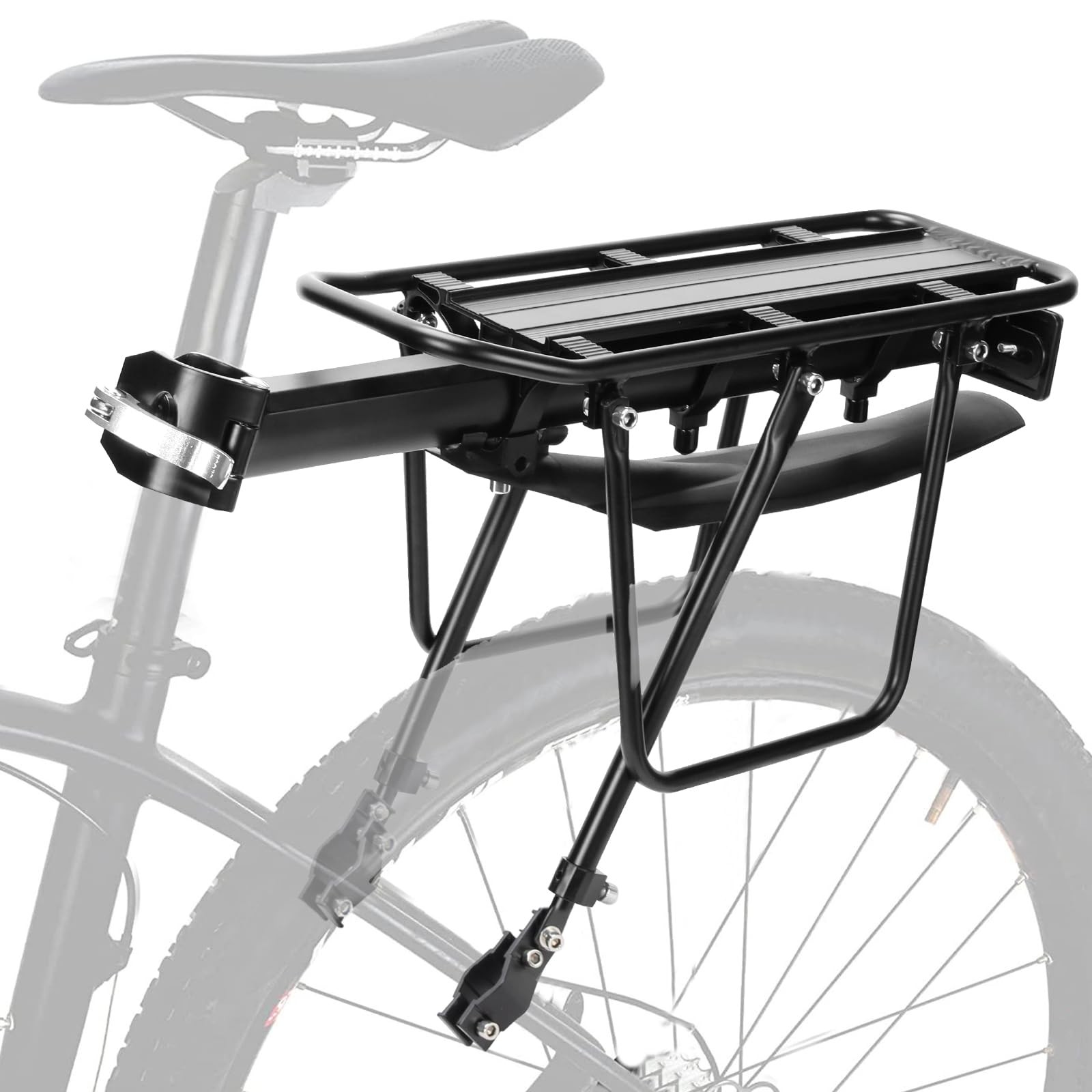 Rear Bike Rack, 110 LB Capacity Quick Release Bike Cargo Racks with Mudguard ...