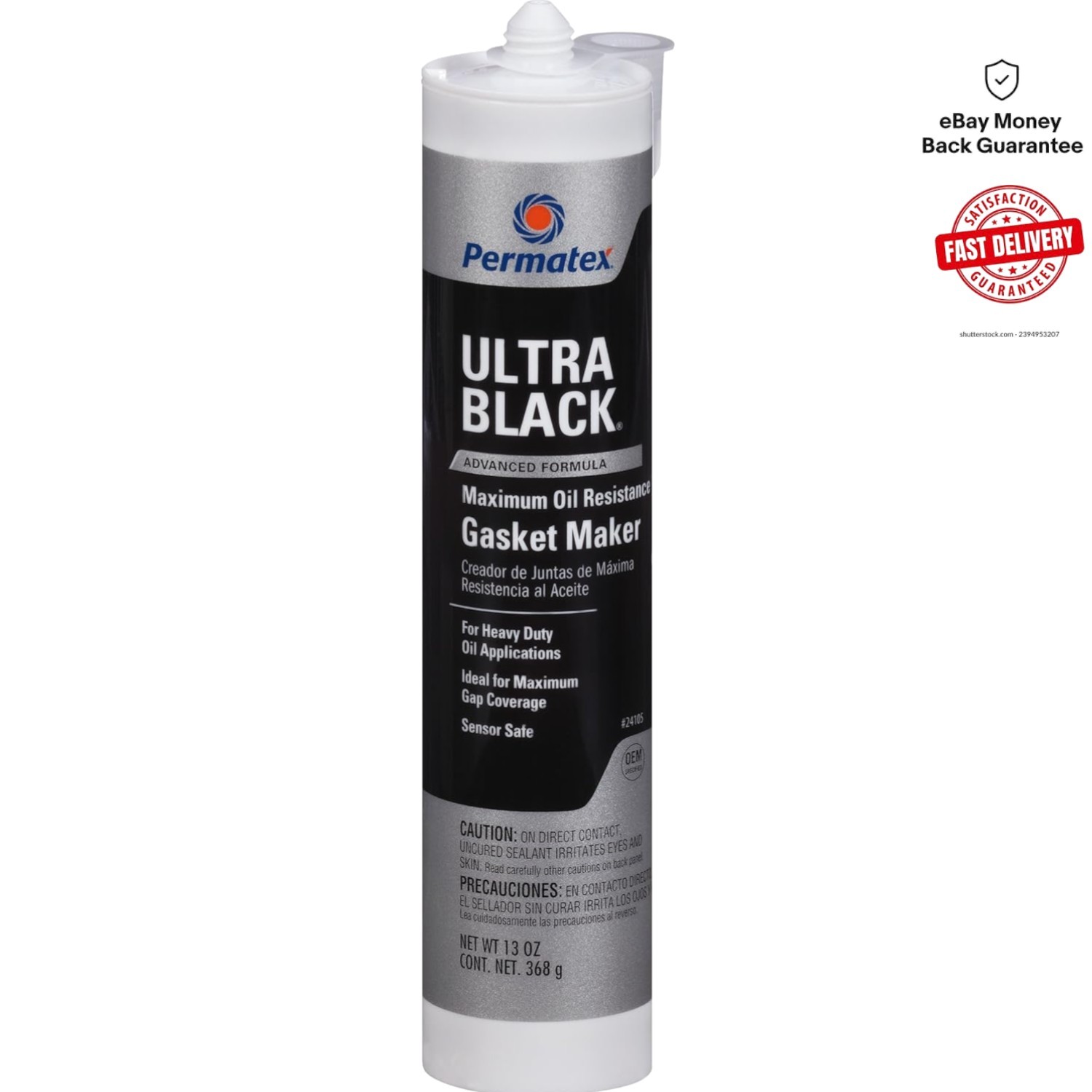 13 oz Ultra Black Gasket Maker - Pack of 12 - High Flexibility & Oil Resistance
