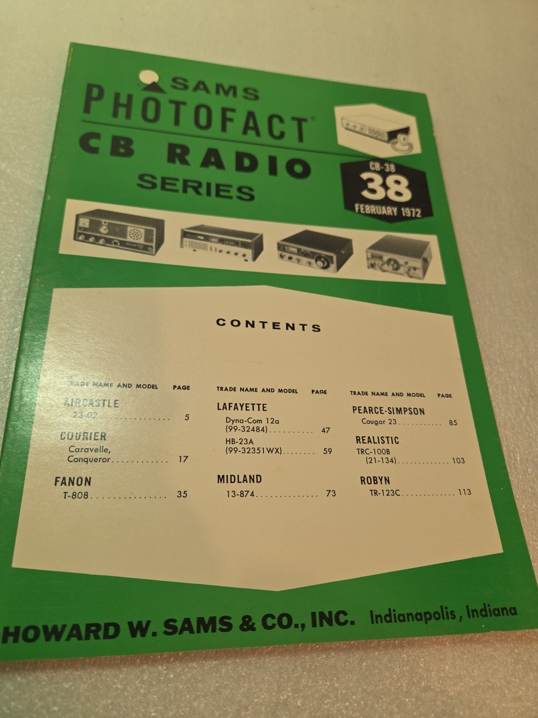 Sams Photofact CB Radio Series Vol.38 February 1972 CB-38