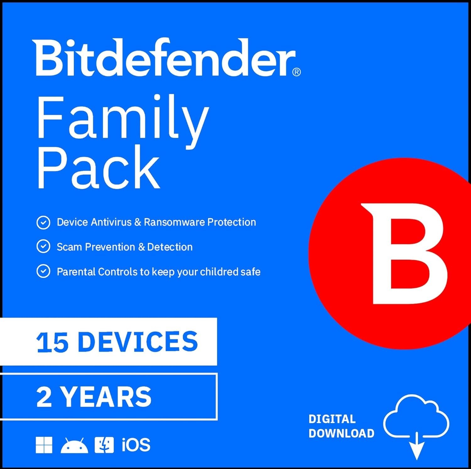 Bitdefender Family Pack 2026 - 15 Devices / 2 years . USA Only