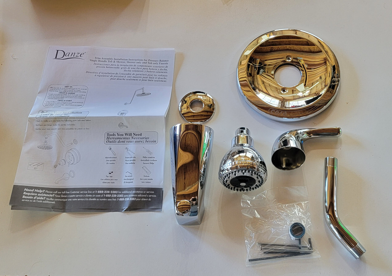 Danze D510011T Melrose Pressure Balance Tub and Shower Faucet Trim Kit Chrome RV
