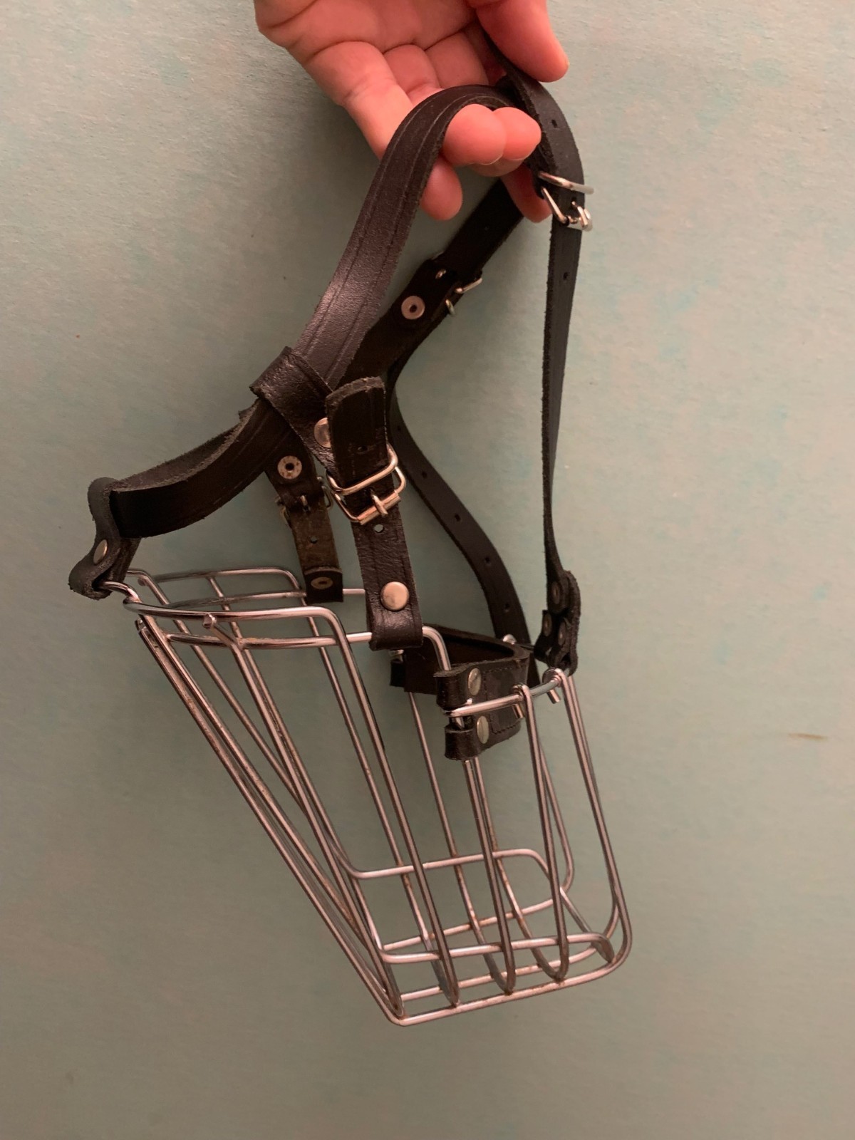 Bronzedog Medium Steel Basket Muzzle for German Shepherd