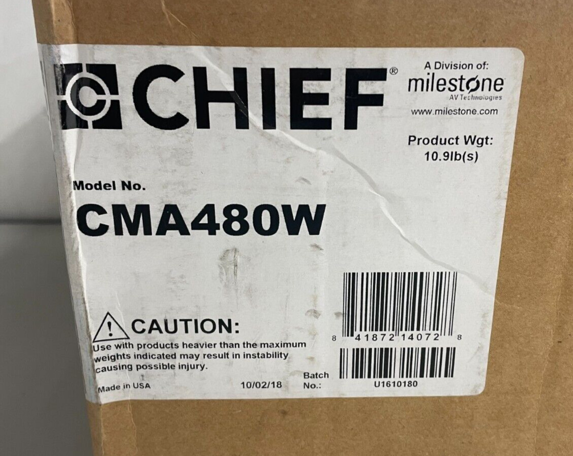 Chief CMA480W Flush Ceiling Storage Shelf Column - White NOB