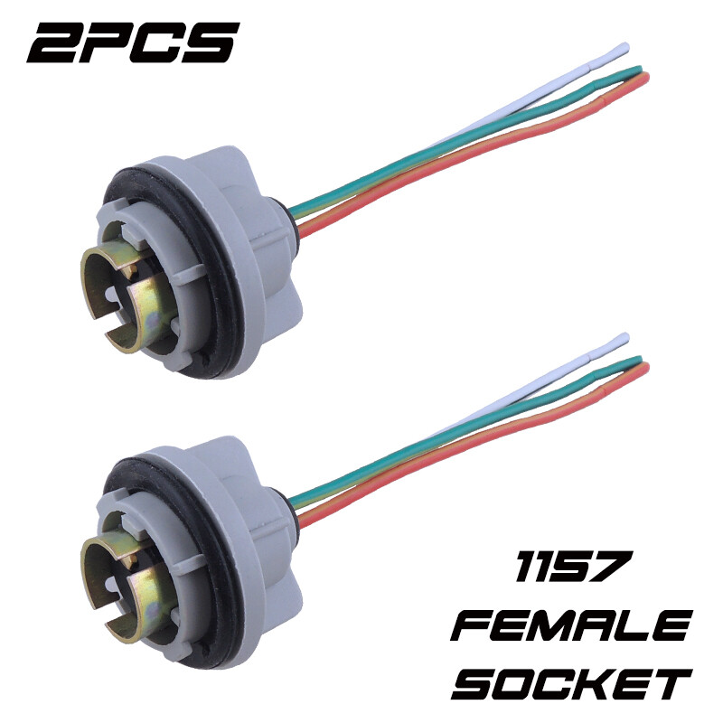 2pcs 1157 2357 2057 Female Connector Front Turn Signal Light Wire Harness Socket