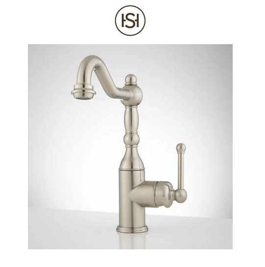Sidonie Single Hole Vessel Faucet Pop-Up Drain - No Overflow - Brushed Nickel