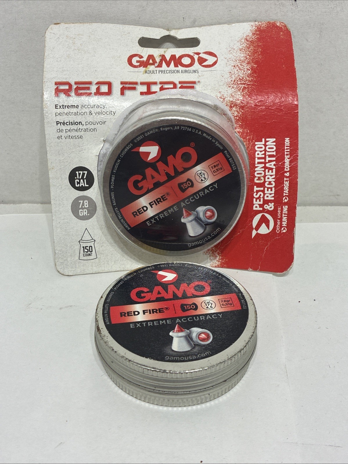 Gamo Red Fire .177 Caliber Diamond Shape Tip Pellet (150 count) - (2) Full