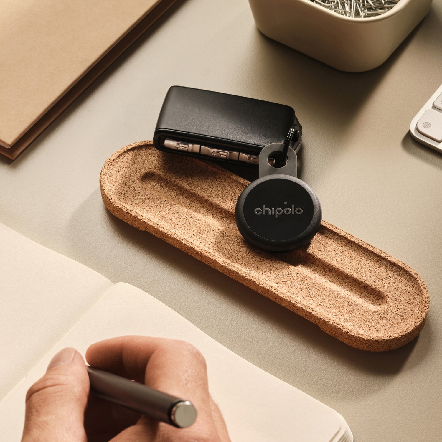 Chipolo® LOOP Rechargeable Device Tracking Tag (4 Pack; Charcoal)