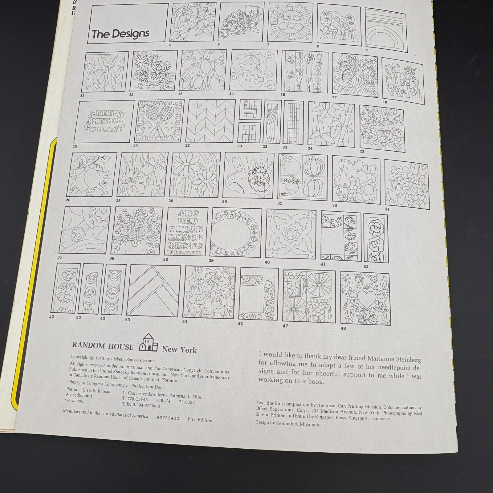 1973 Vintage Perrones Needlepoint Oversize Workbook 1st Edition Embroidery Craft