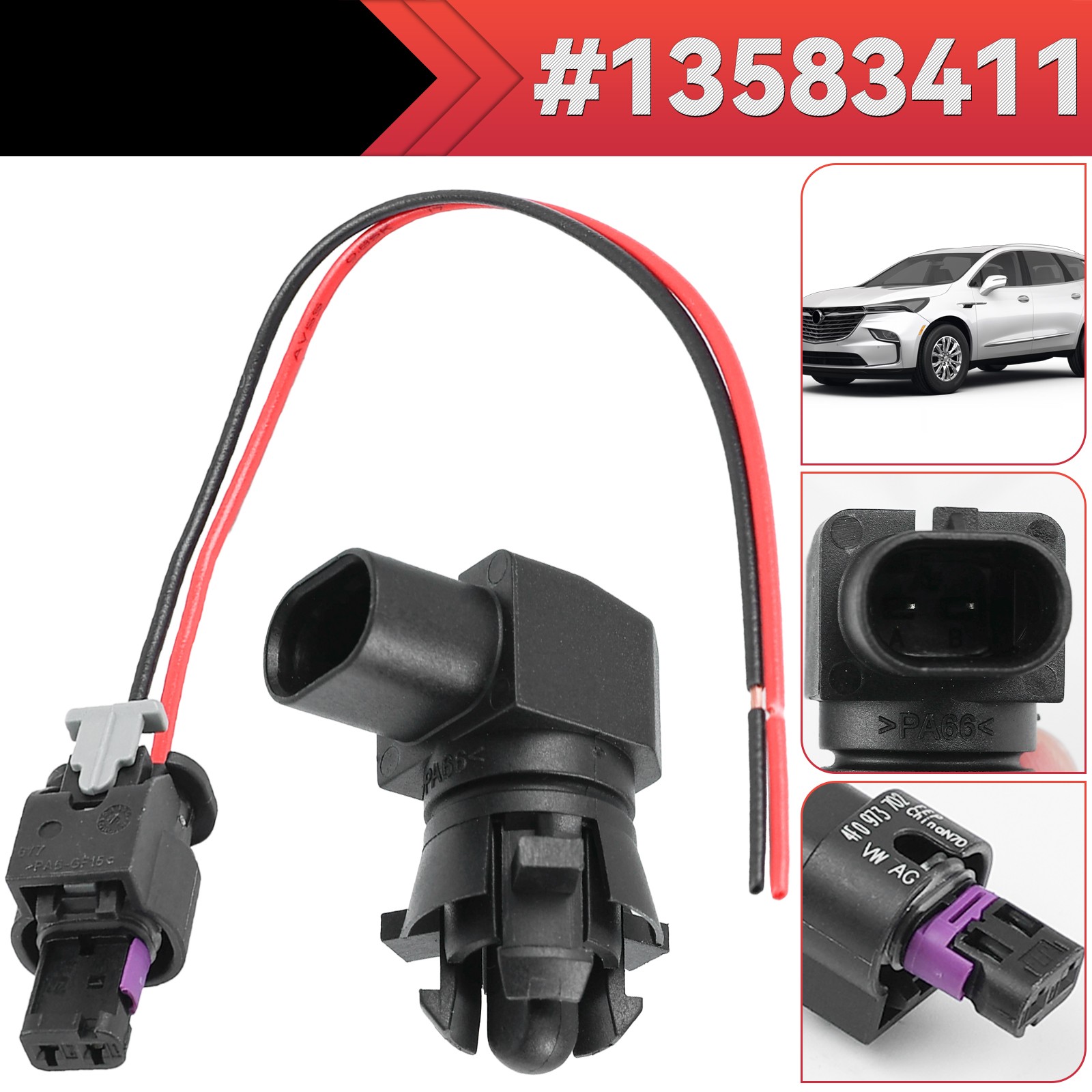 13583411 Ambient Air Temperature Sensor & Pigtail For Chevy Buick Cadillac GMC