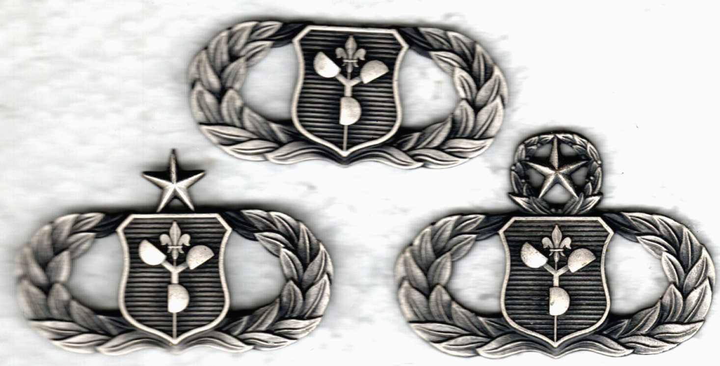 USAF full size badge (1987-92) 3 Air Force Meteorologist Badges -Hallmarked V-21