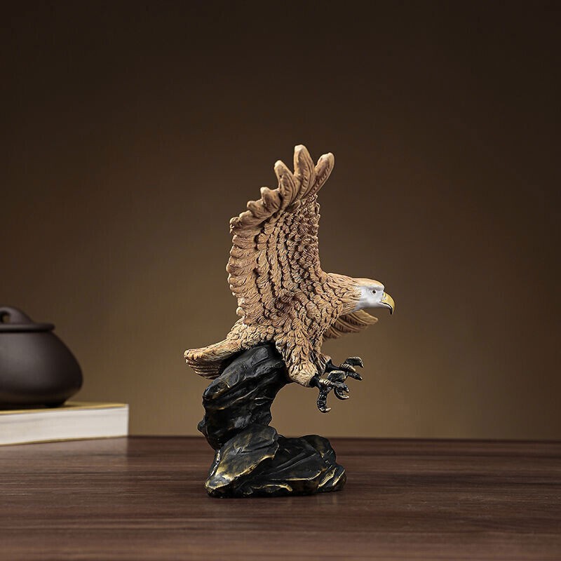 Bronze Eagle Statue Bronze Wild Animal Sculpture Eagle Figurine for Home Decor