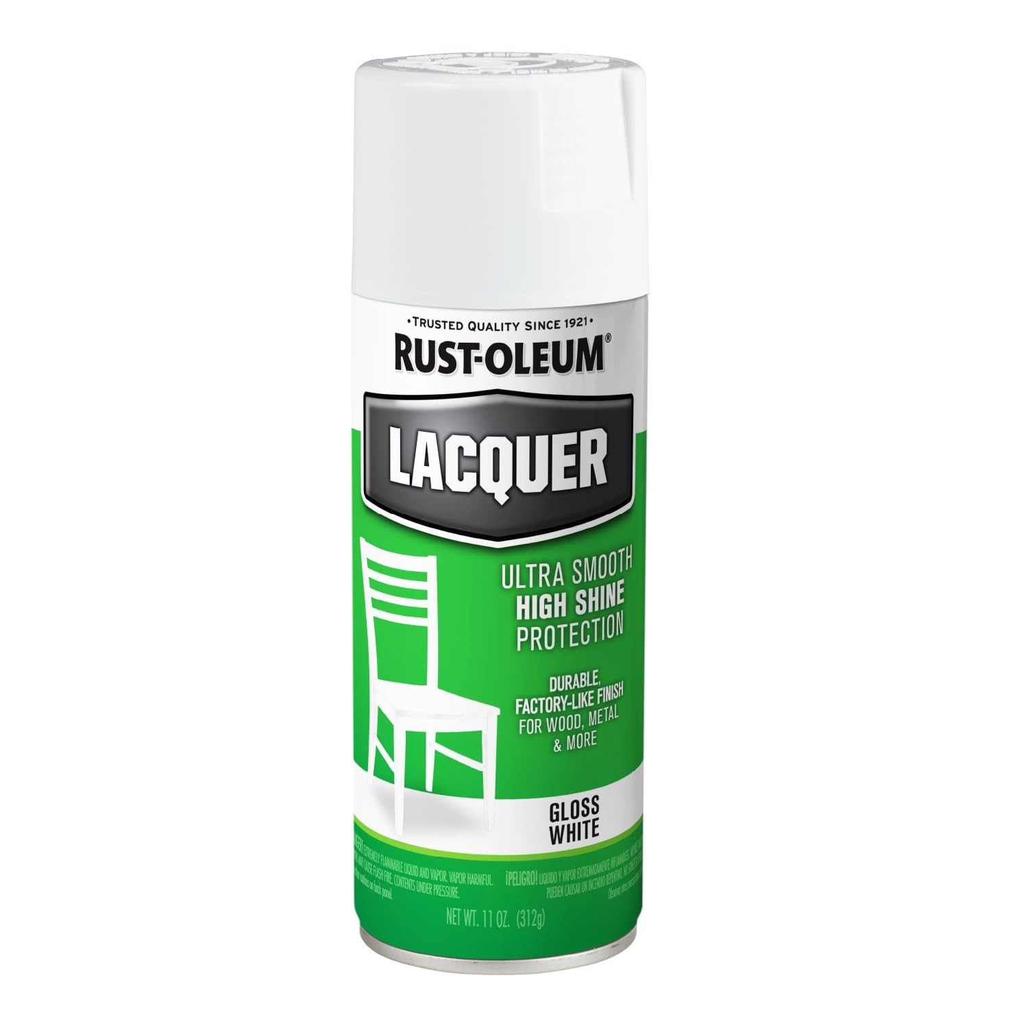 Rust Oleum 1904830 Lacquer Spray Paint Gloss White 11 Ounce Fast Dry Finish