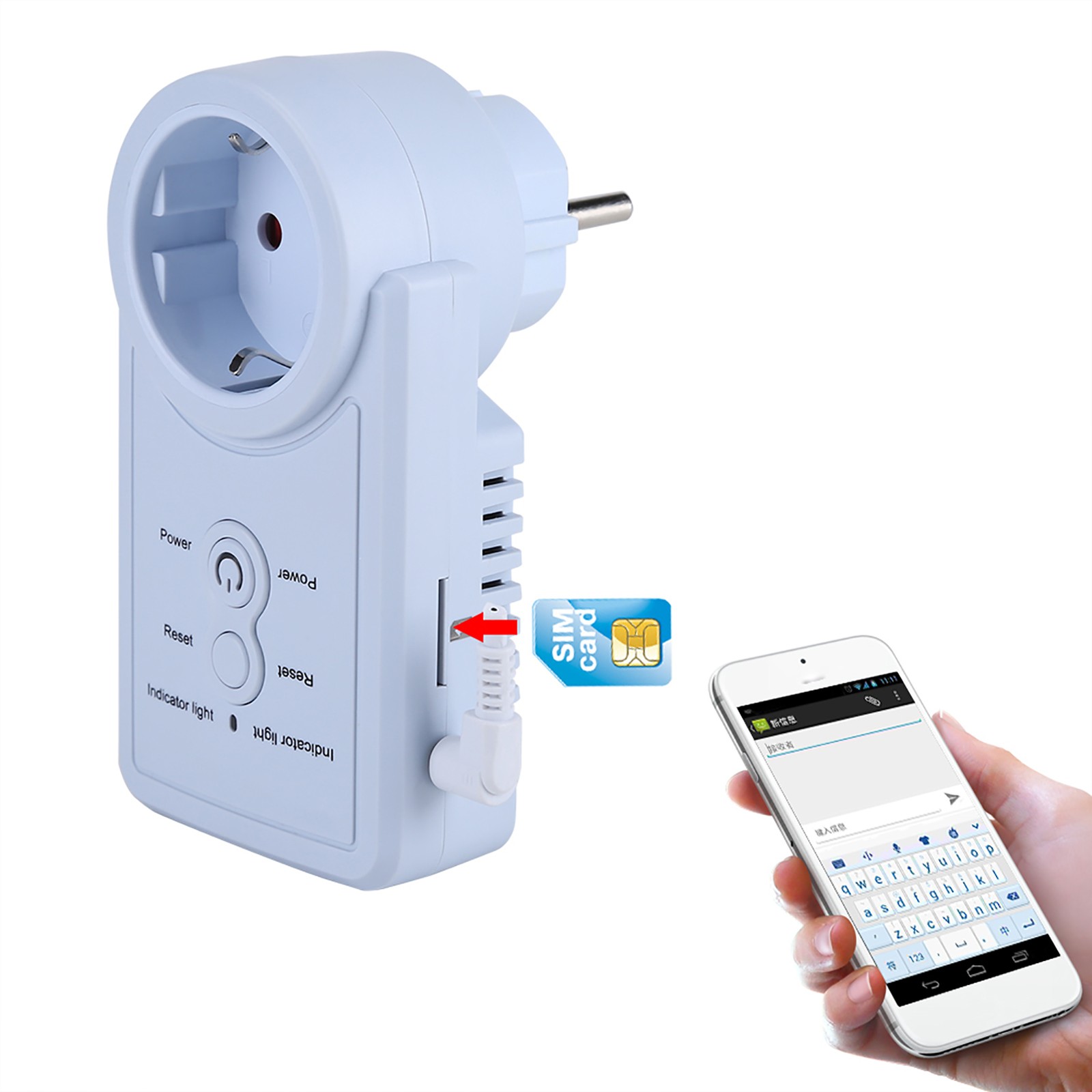Hot Smart GSM Power Outlet Plug Socket With Temperature Sensor SMS Command