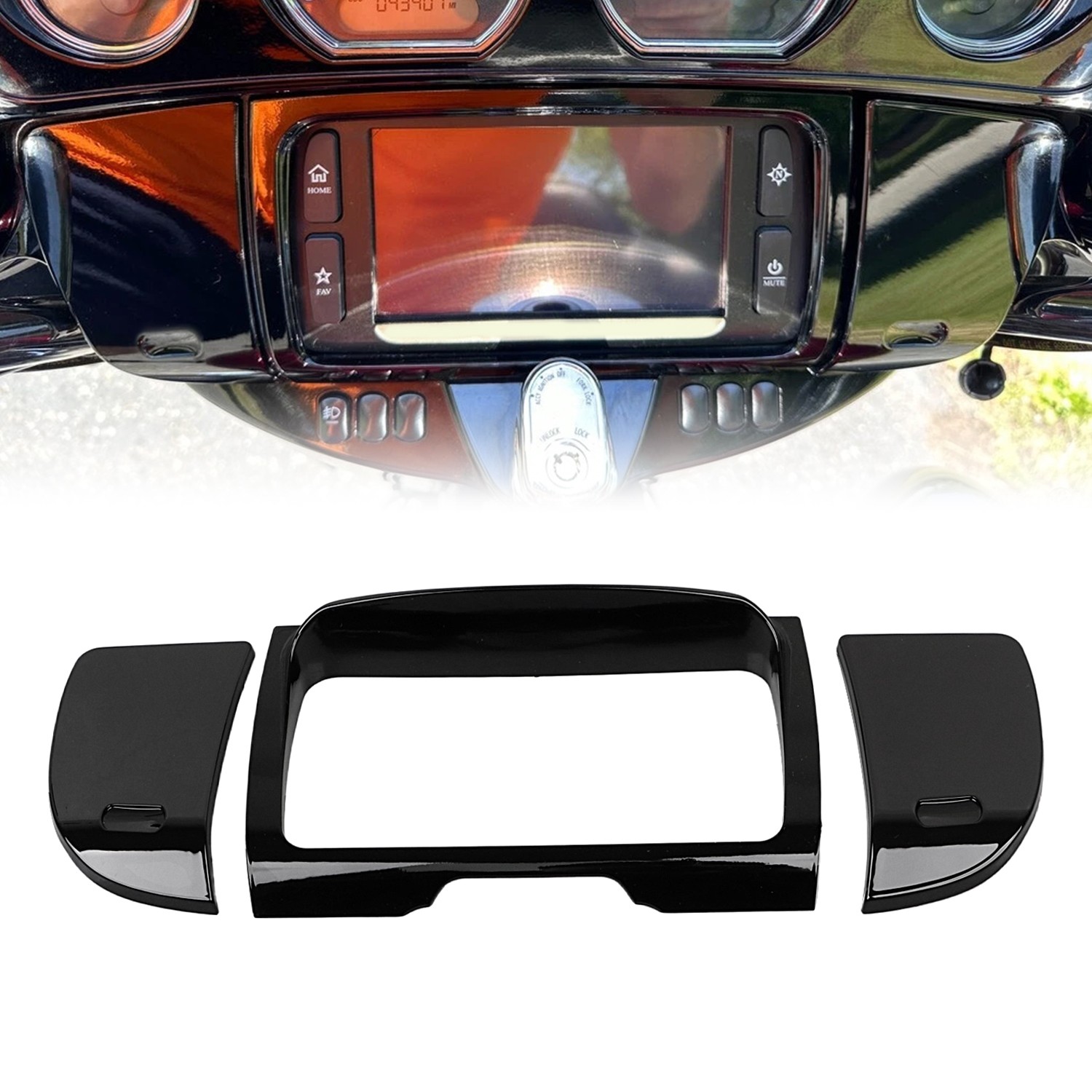 Stereo Radio Trim Cover For Harley Ultra Limited Tri Electra Street Glide FLHXS