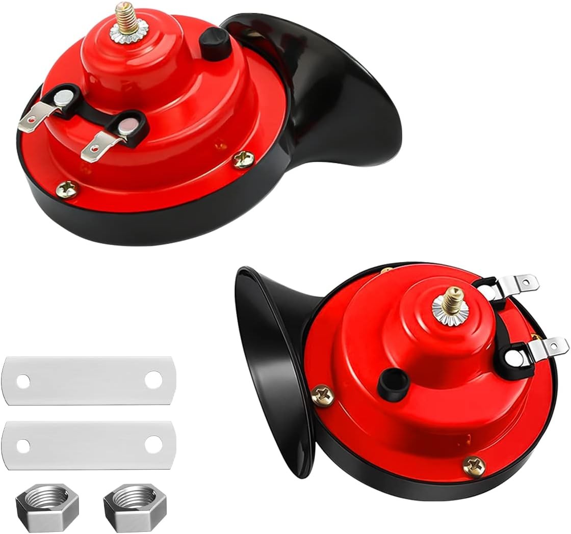2PCS 300DB Super Loud Train Horns, 12V Waterproof Air Horns Replacement Kit, Car