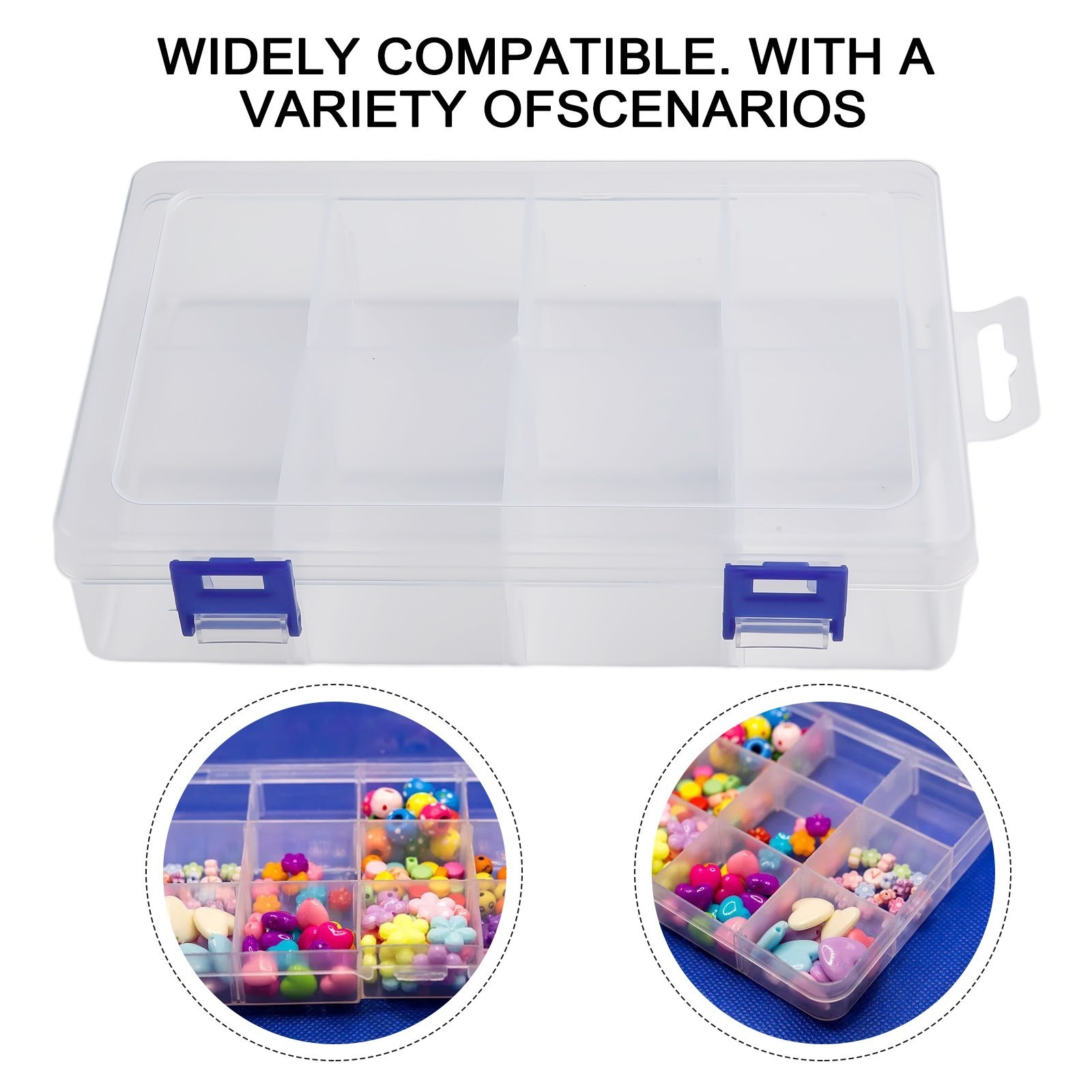 Bead Storage Box Container Adjustable Compartment Display Organizer Dustproof