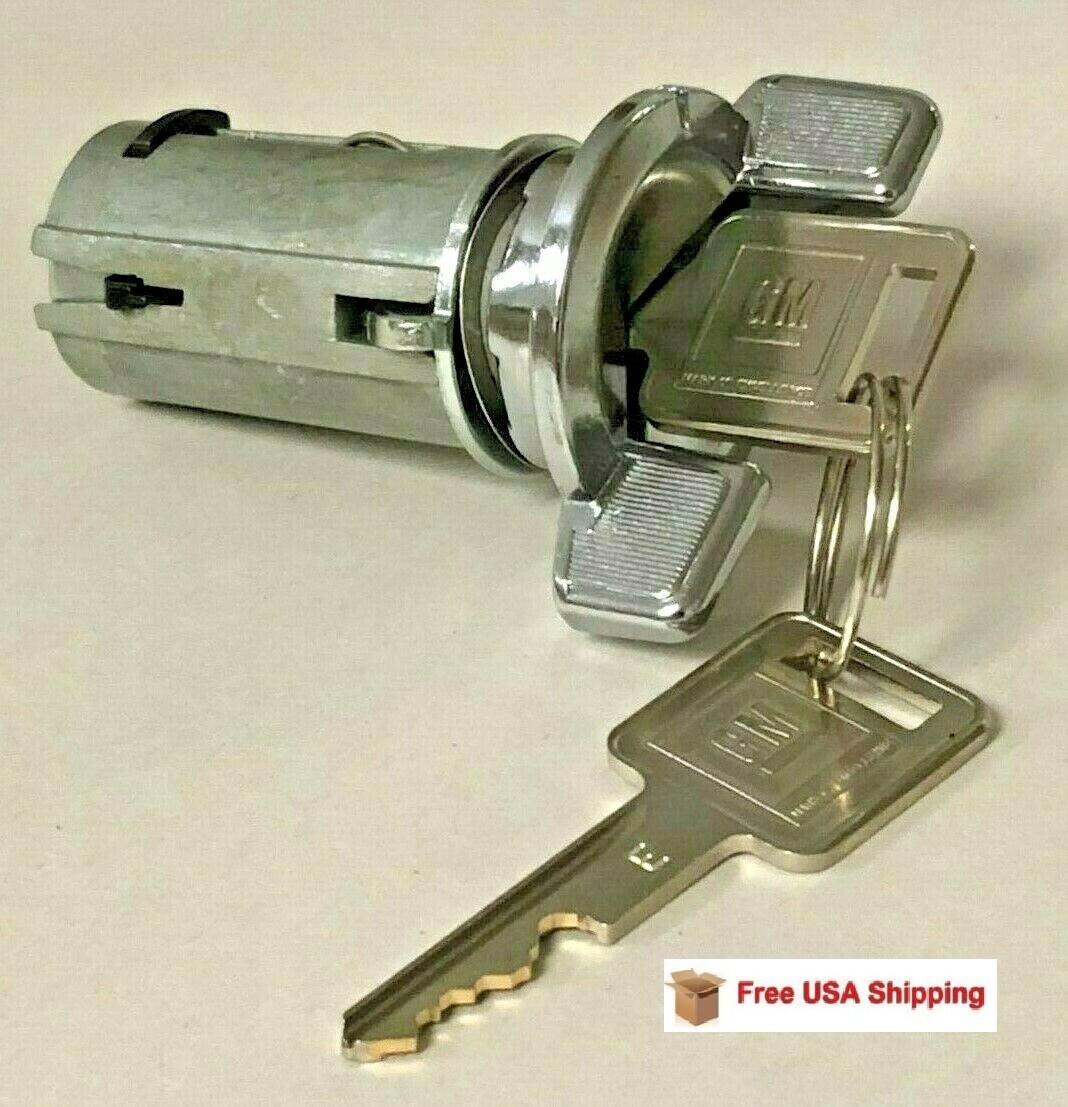 1969-1978 Buick Chrome Ignition Lock Cylinder with GM Keys- All Models FREE SHIP