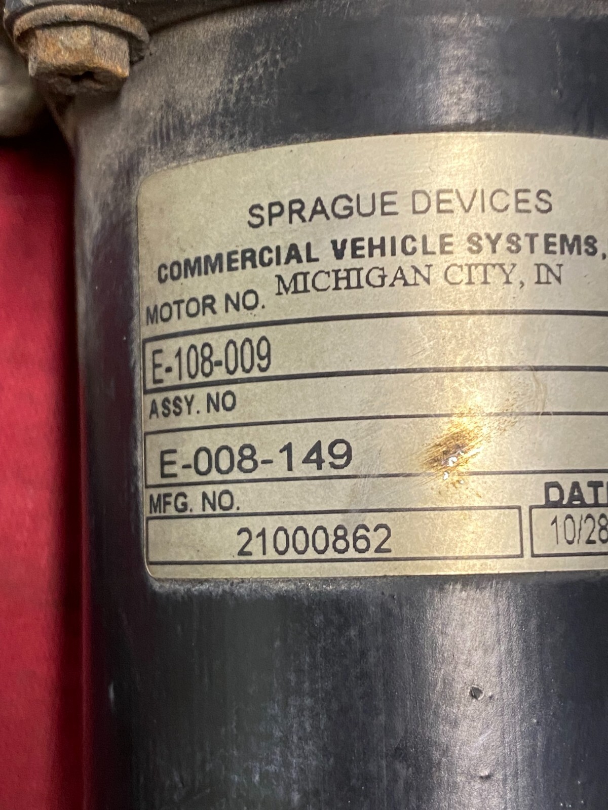 SPRAGUE DEVICES WIPER MOTOR , E-008-009, E-008-149