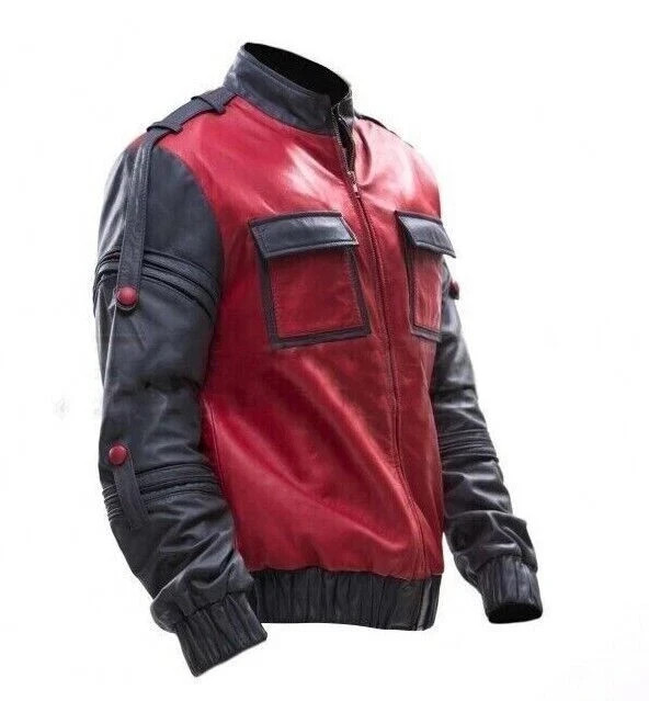Marty McFly Back To The Future Part 2 Michael J.Fox Real Leather Jacket