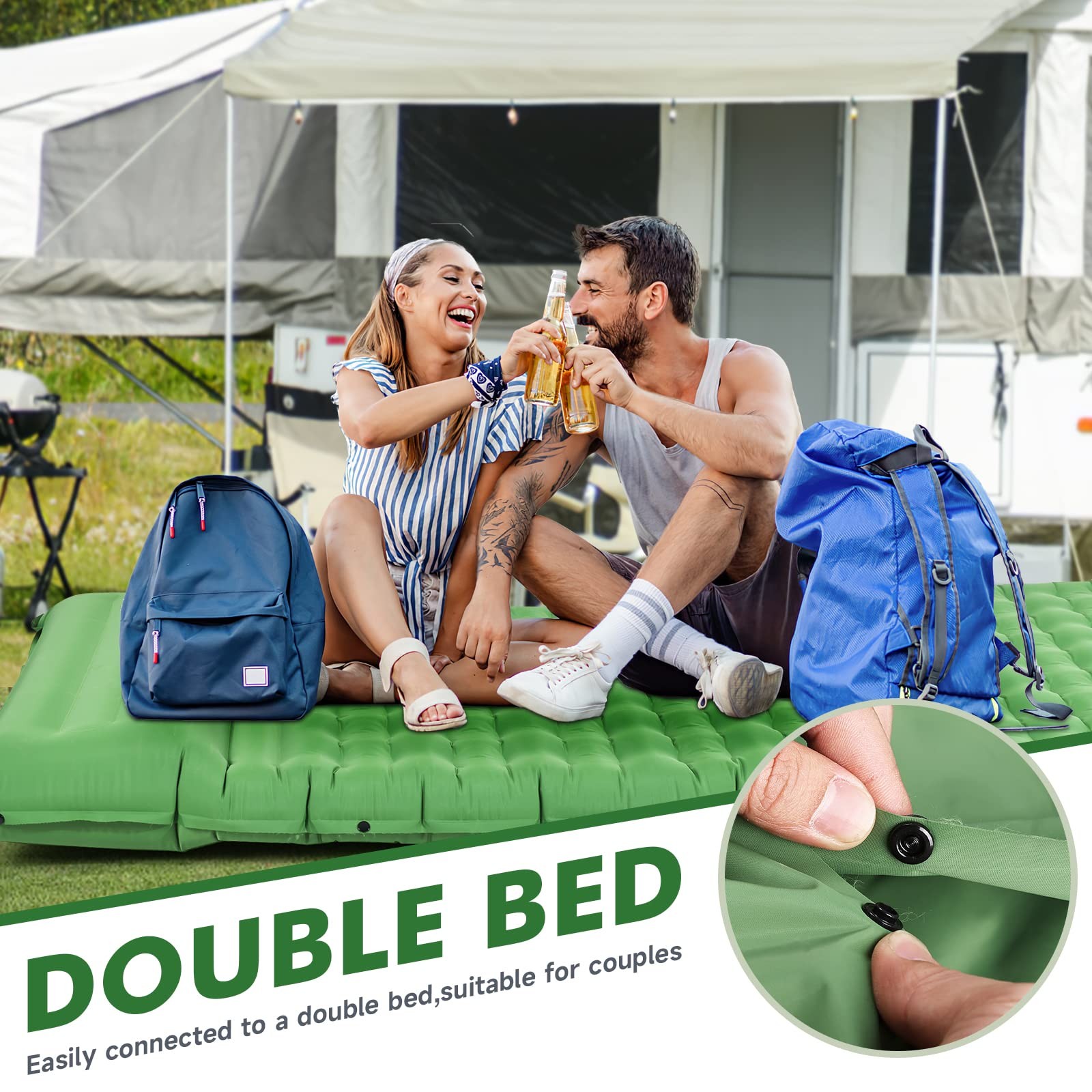 HiiPeak Sleeping Pad for Camping- Ultralight Inflatable Single, Green