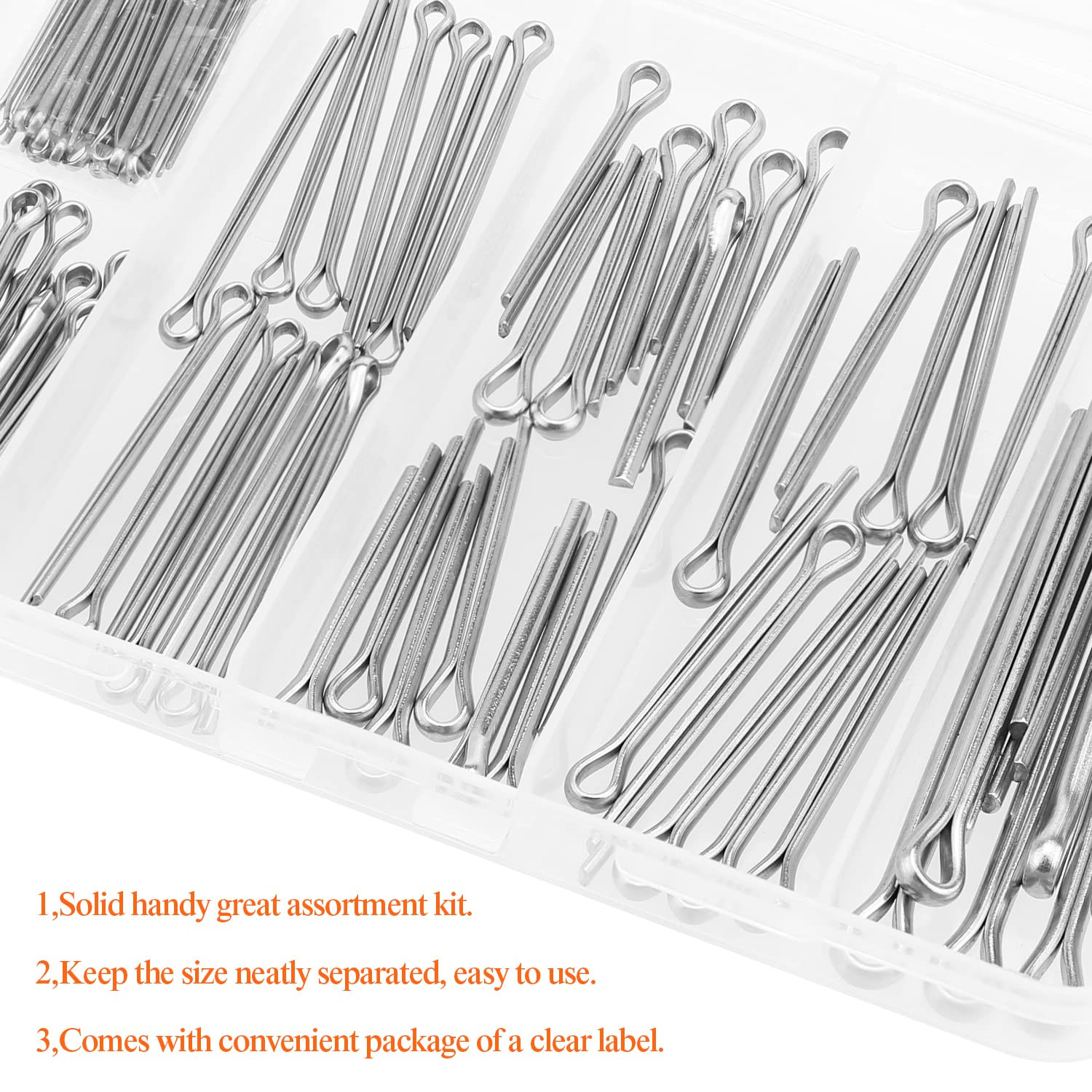 100-Piece Stainless Steel Cotter Pin Set - Durable Assortment Kit