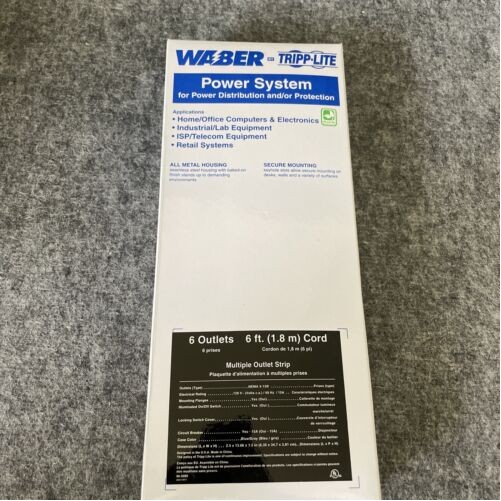 Eaton 6SP 6 OUTLET INDUSTRIAL POWER STRIP WABER METAL 6 FT CORD 5-15P